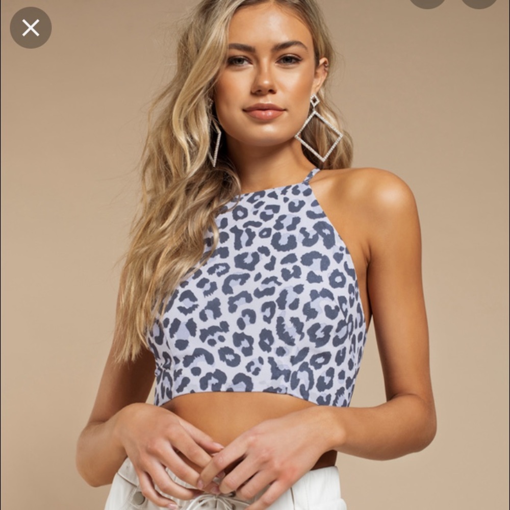 Tobi Leopard print crop top